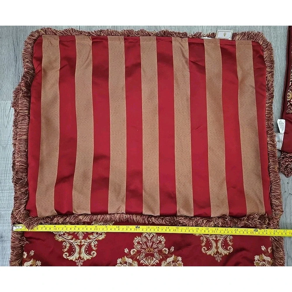 WATERFORD CHARLEMONT RUBY RED GOLD‎ MEDALLION KING Pillow SET COMPLETE 7 pcs